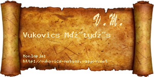 Vukovics Mátyás névjegykártya