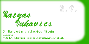 matyas vukovics business card